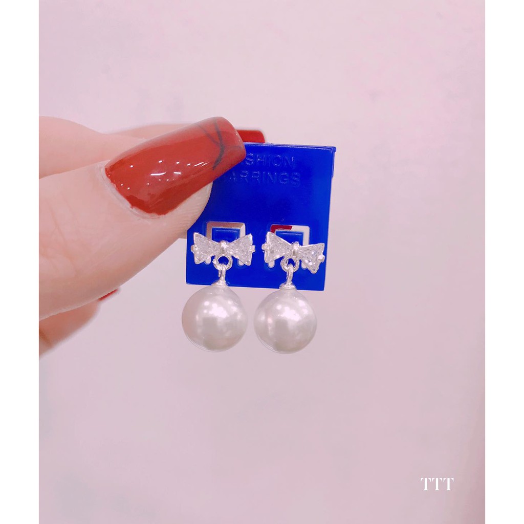 free ship hoa tai nữ thắt nơ treo trai bạc ta