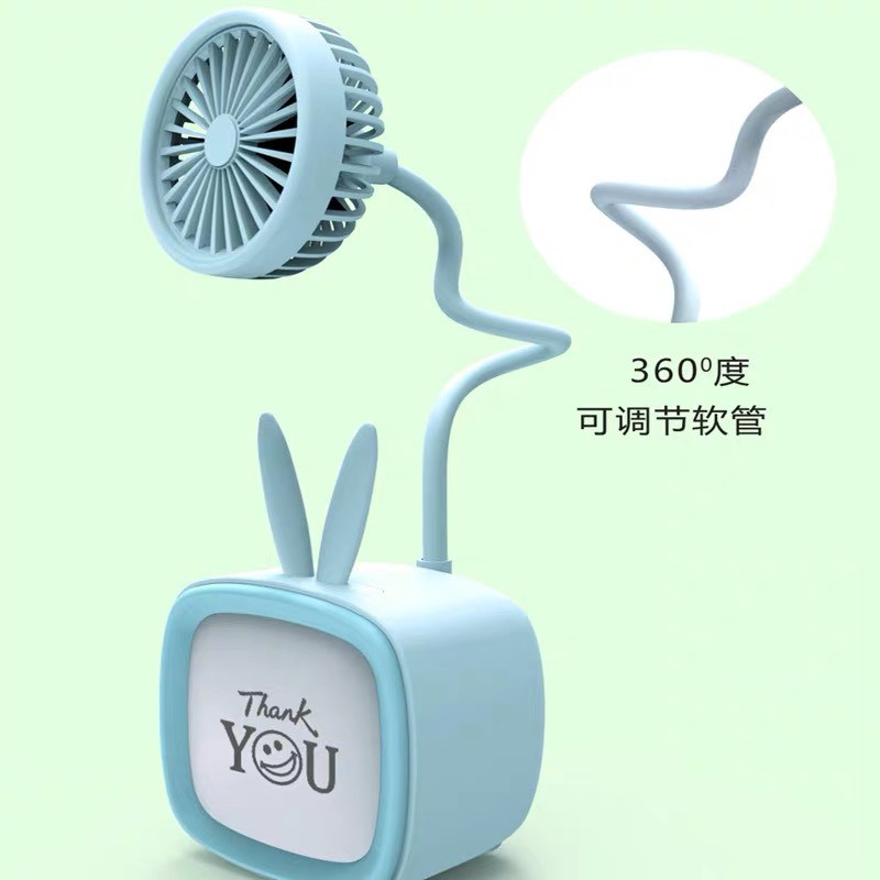 Quạt mini để bàn kèm đèn, quạt cầm tay mini siêu dễ thương ( kèm video) #6