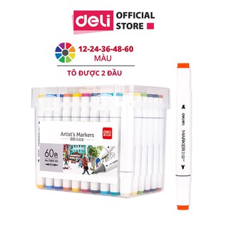 Bút màu marker hai đầu cao cấp Deli - 70801