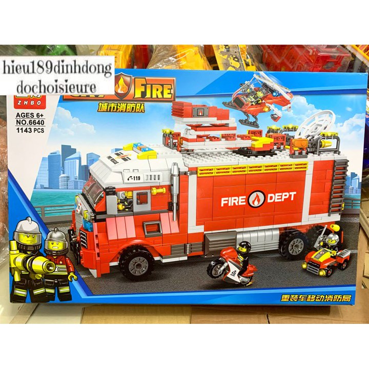 Lắp ráp xếp hình 6640 : xe oto cứu hỏa