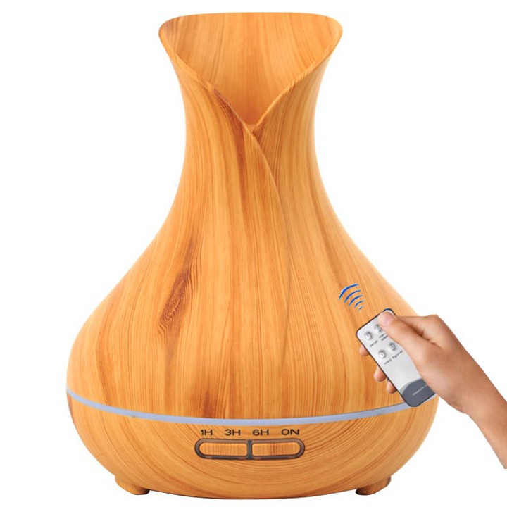 XẢ KHO 3 NGÀY Máy khuếch tán tinh dầu HN103TL siêu âm bình hoa vỏ giả gỗ - Có REMOTE điều khiển Aroma Life #2