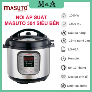 Hình ảnh Nồi áp suất điện tử đa năng Masuto Nhật nấu cơm cháo hầm nhừ cực nhanh ruột Inox 304 siêu bền - Hàng chính hãng