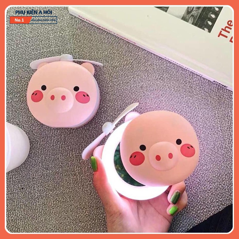 ️ Hè Tươi Mát️ Quạt Mini Cầm Tay Kèm Gương Và Đèn Trang Điểm Make Up Bảo Hành 3 Tháng #4