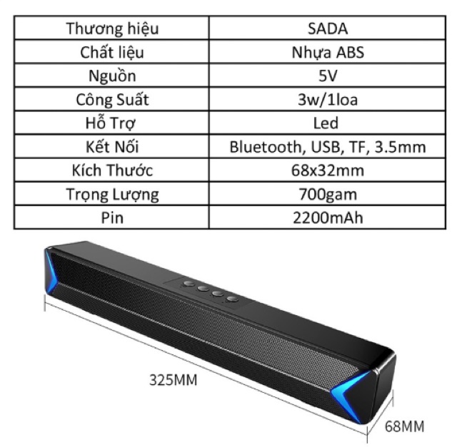 Loa Soundbar Bluetooth S13 - Hỗ Trợ Bluetooth, USB, TF, Jack 3.5mm #5
