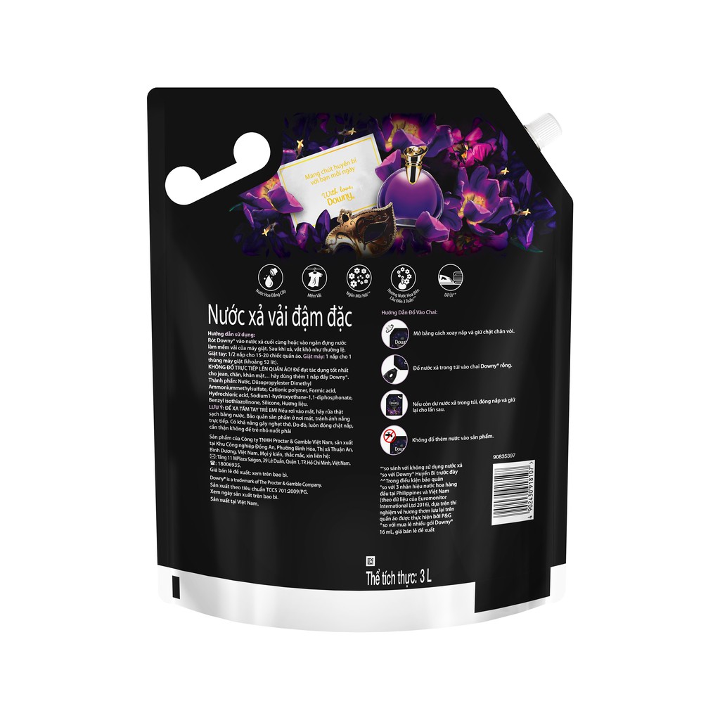 Nước xả vải Downy Hương Nước Hoa túi 3L (mới) #7
