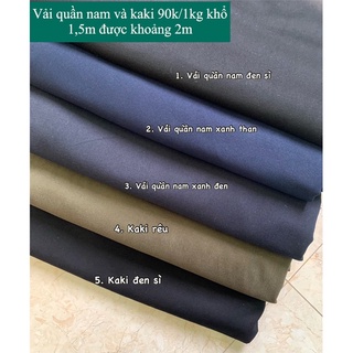 Hình ảnh Vải Kaki và vải quần nam xuất dư lên quần nam nữ chất dày dặn mềm khổ 1.5m