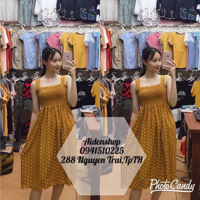 Váy bầu thời trang Aidenshop đầm bầu thiết kế 2 dây xinh mùa hè