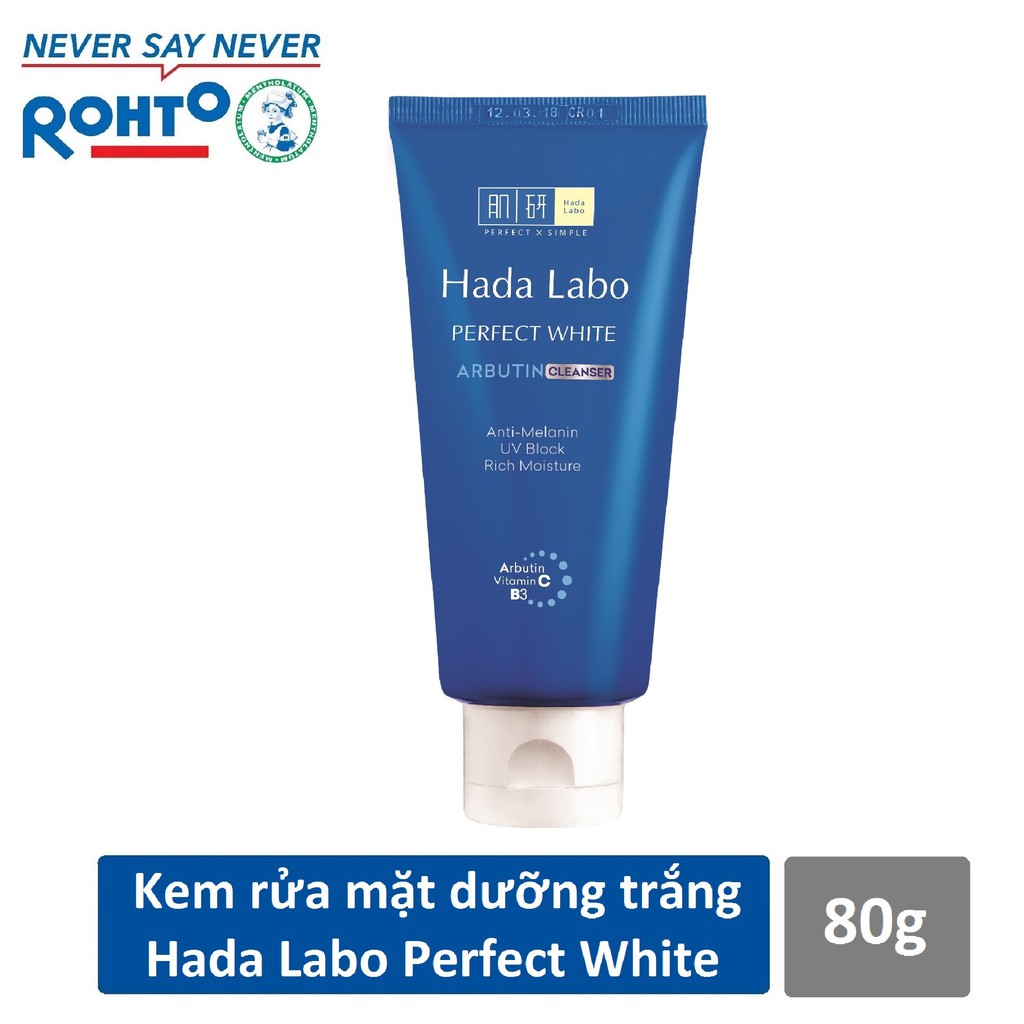 Kem rửa mặt dưỡng trắng Hada Labo Perfect White Cleanser 80g #3