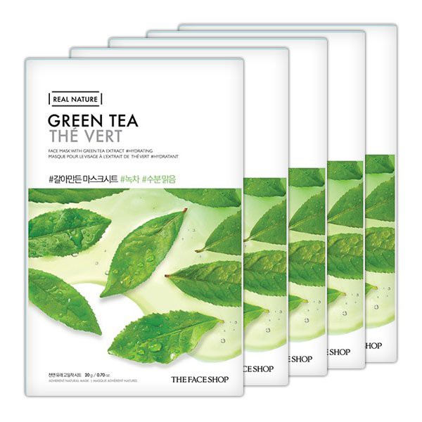 Combo Mặt Nạ Real Nature TheFaceShop (Lingzhi - Red Ginseng - Pomegranate - Green Tea) 20G X 21Pcs #5