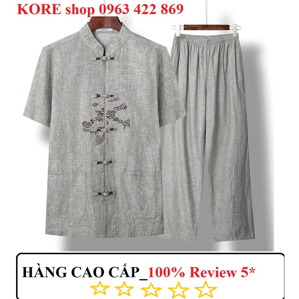 Bộ quần áo cao cấp cho ông già_ngắn tay cổ tàu1_BHA4E660174 #7
