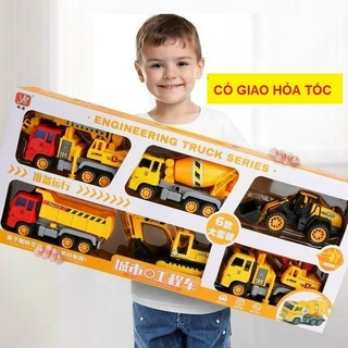 Hình ảnh Bộ đồ chơi mô hình ôtô các loại xe xây dựng : máy xúc, xe tải, cần cẩu cho trẻ em, đồ chơi cho bé thoả sức sáng tạo chính hãng