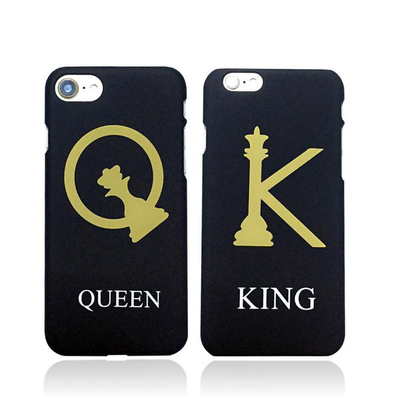 Ốp lưng iPhone đôi in chữ King Queen