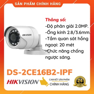 Hình ảnh Camera HD-TVI 4 in 1 hồng ngoại 2.0 Megapixel HIKVISION DS-2CE16B2-IPF