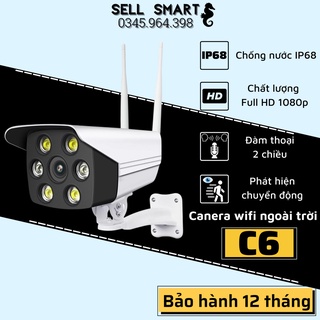 Hình ảnh Camera C6 ngoài trời siêu chống nước độ phân giải 1080P 4MP hỗ trợ nhìn ban đêm, ghi âm, đàm thoại 2 chiều SELL SMART