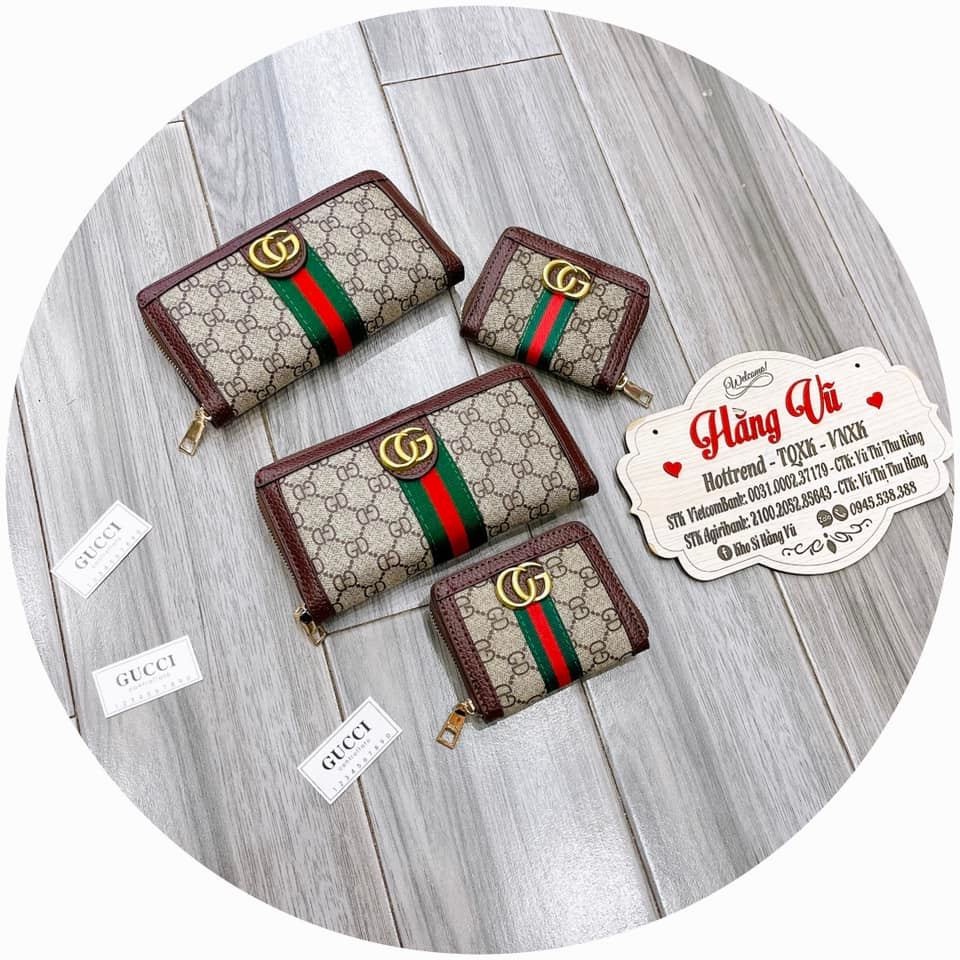 Ví G.c Cầm tay không hộp 💖FREESHIP💖,phối sọc xanh đỏ