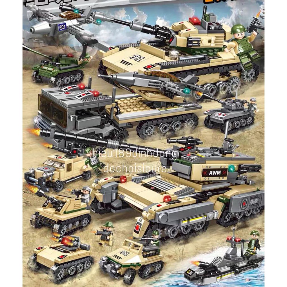 Lắp ráp xếp hình non Lego City 6657 : xe tank 27in3 1030 mảnh.