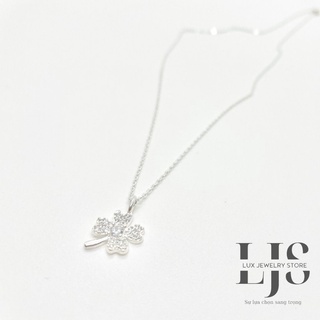 Hình ảnh Dây chuyền nữ bạc 925 Lux Jewelry, vòng cổ nữ cỏ 4 lá đính đá – LUXJ922