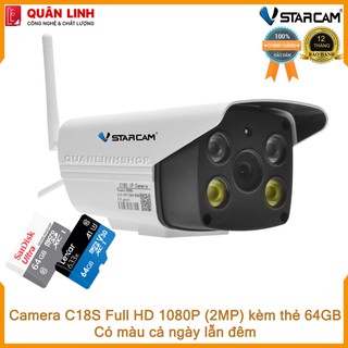 Hình ảnh Camera Vstarcam C18s Full HD 1080P quay đêm có màu kèm thẻ 64GB
