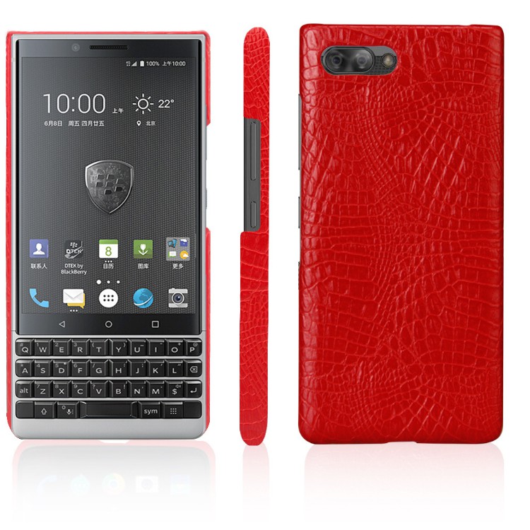 Ốp Lưng Blackberry Key2 Vân Cá Sấu Màu Đỏ