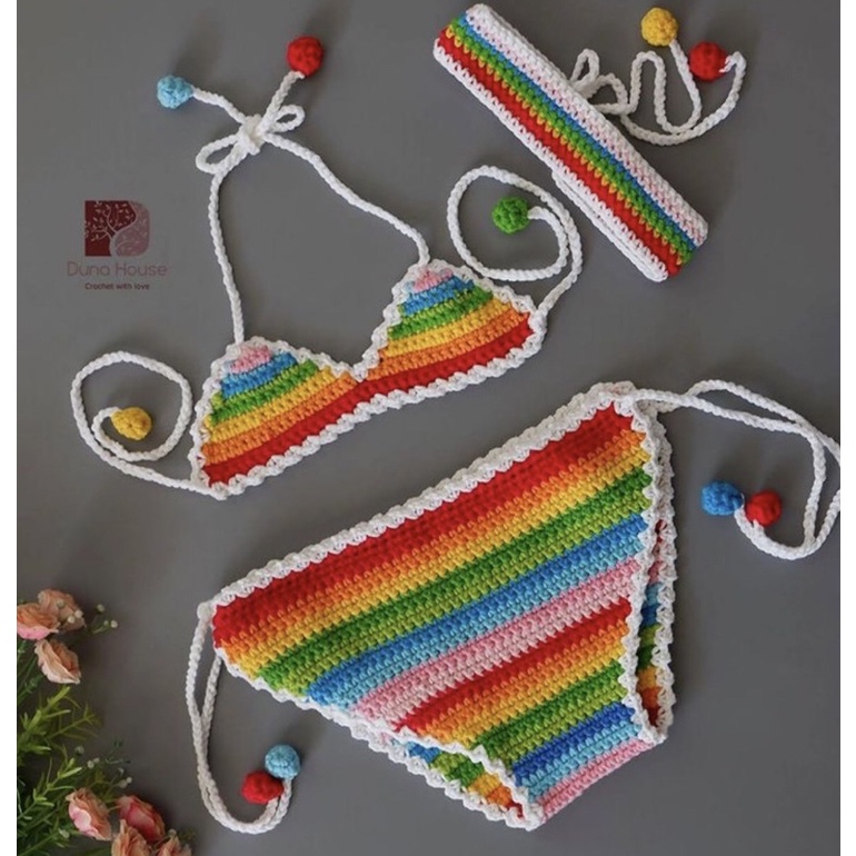 Bikini cho bé kèm băng đô handmade FREESHIP MixASale