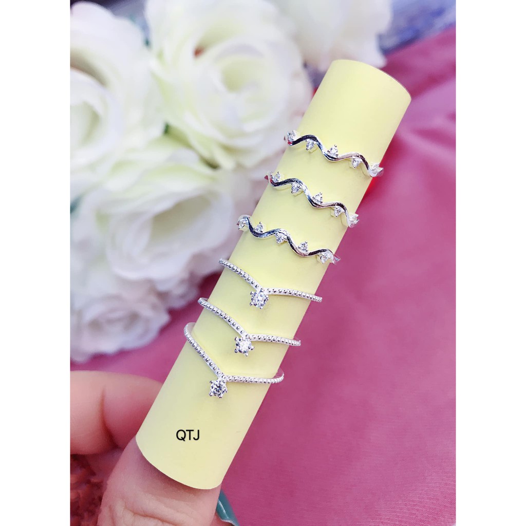free ship nhẫn nữ bạc ta 02 mẫu nhỏ nhỏ xinh xinh