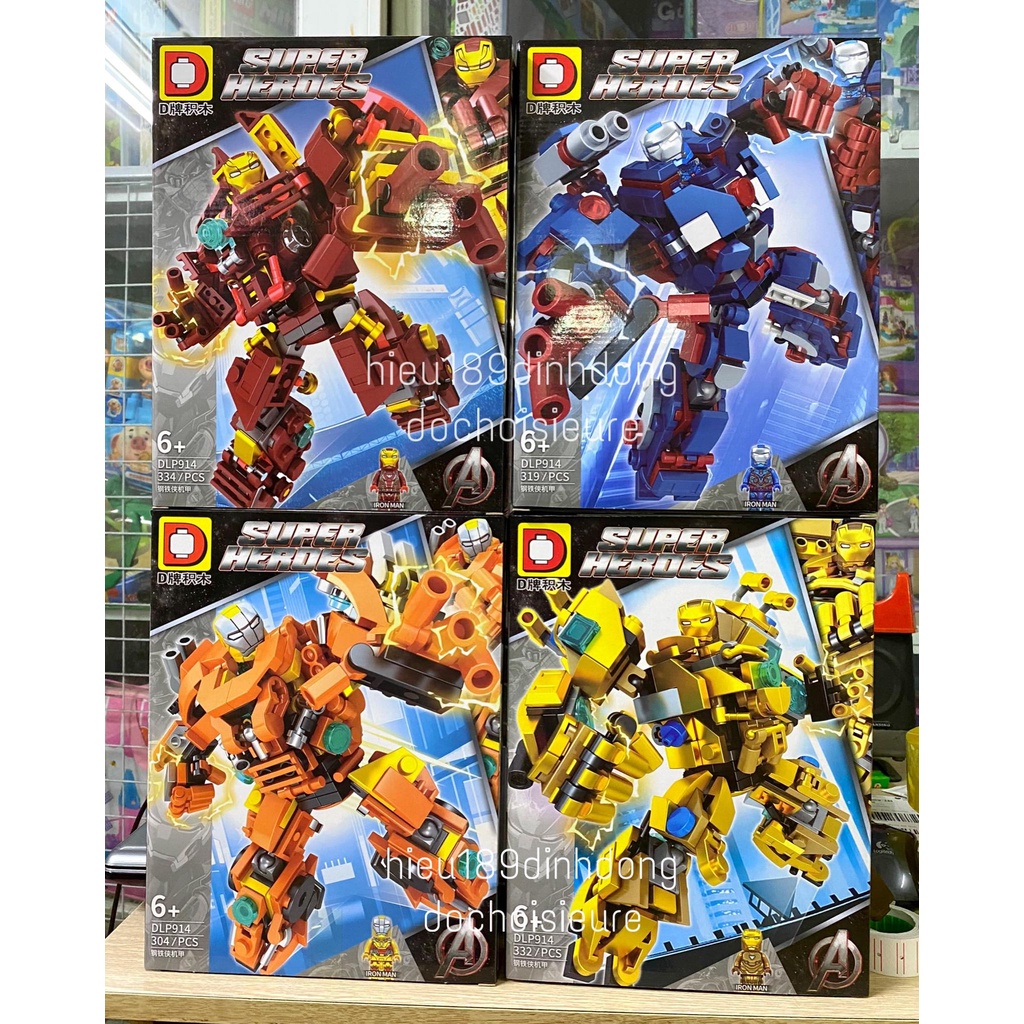 Lắp ráp xếp hình siêu anh hùng người sắt hulkbuster 914