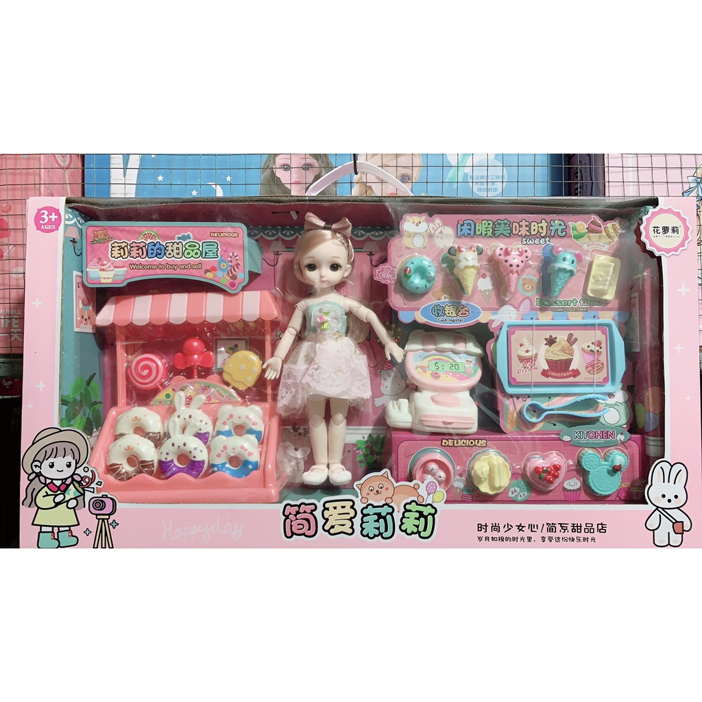 [ẢNH THẬT] ĐỒ CHƠI BÁN HÀNG CHO BÉ CÓ KÈM BÚP BÊ CHIBI CAO CẤP