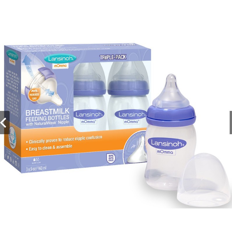 ( Đủ size S, M, L) Bình sữa Lansinoh Momma 160ml/240ml chính hãng #5