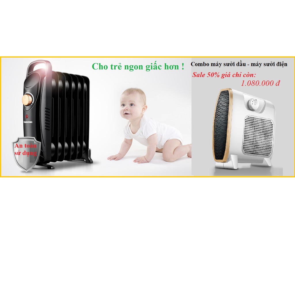 Combo máy sưởi dầu 1000W + máy sưởi điện 1500W #0