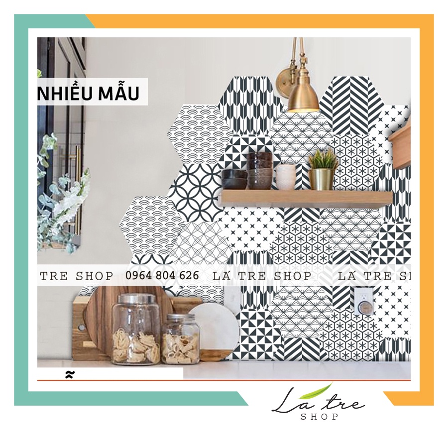 Hoạ tiết Lục giác dài 2m - Decal gạch bông nguyên tấm loại 1 0200