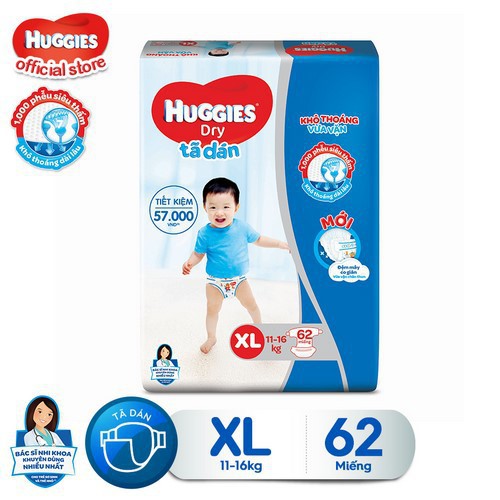 Tã dán Huggies Dry Super Jumbo M76/L68/XL62/XXL56 #5