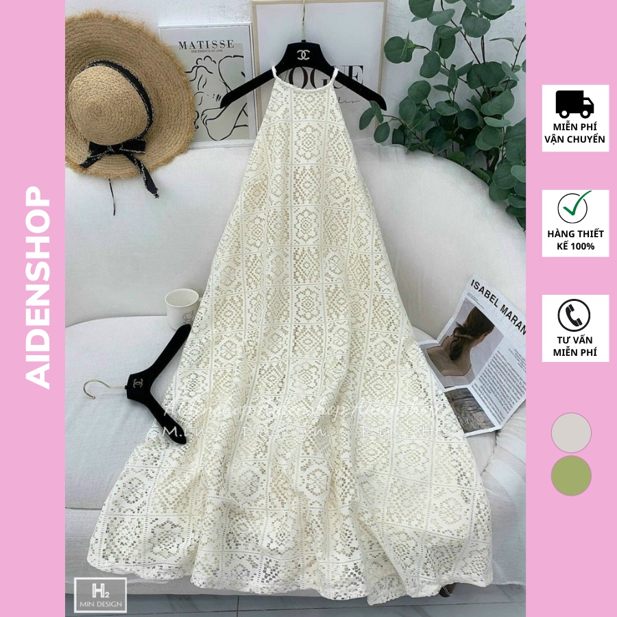 Váy bầu xinh thời trang Aidenshop Đầm suông a ren dáng yếm