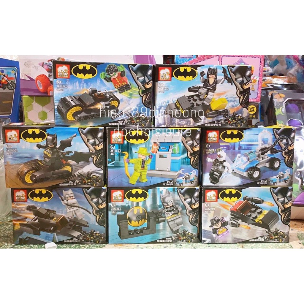 Lắp ráp xếp hình non Lego siêu anh hùng jx1204 : 8 nhân vật batman người dơi 8in2