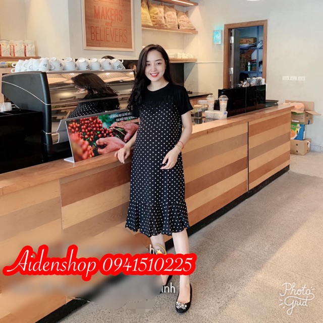 Váy bầu xinh thời trang Aidenshop Đầm bầu bi suông đẹp thiết kế 40-65kg