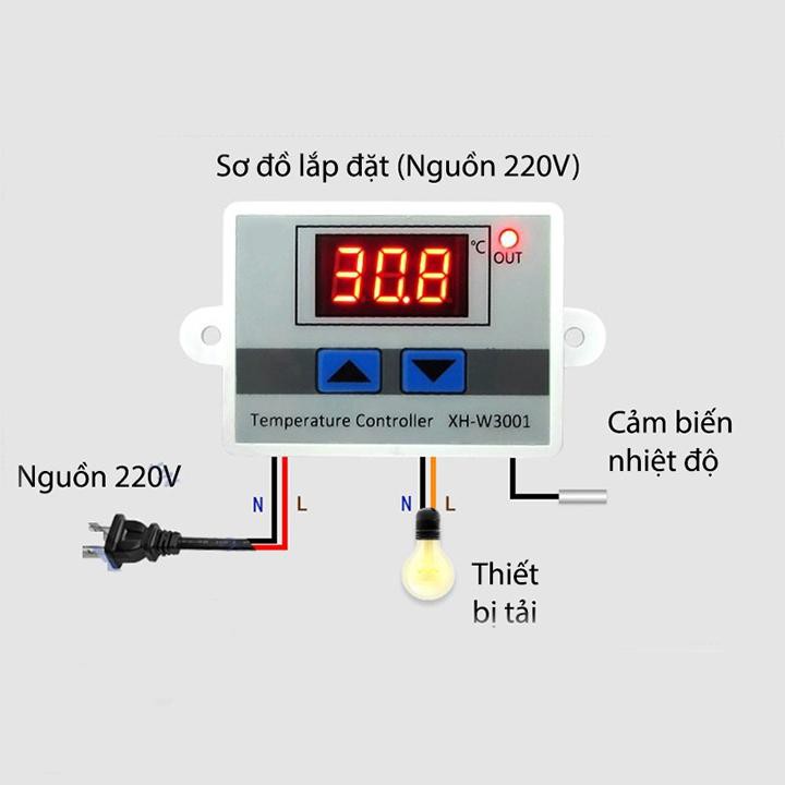 Bộ Điều Khiển Cảm Biến Nhiệt Độ 220V 10A Kỹ Thuật Số