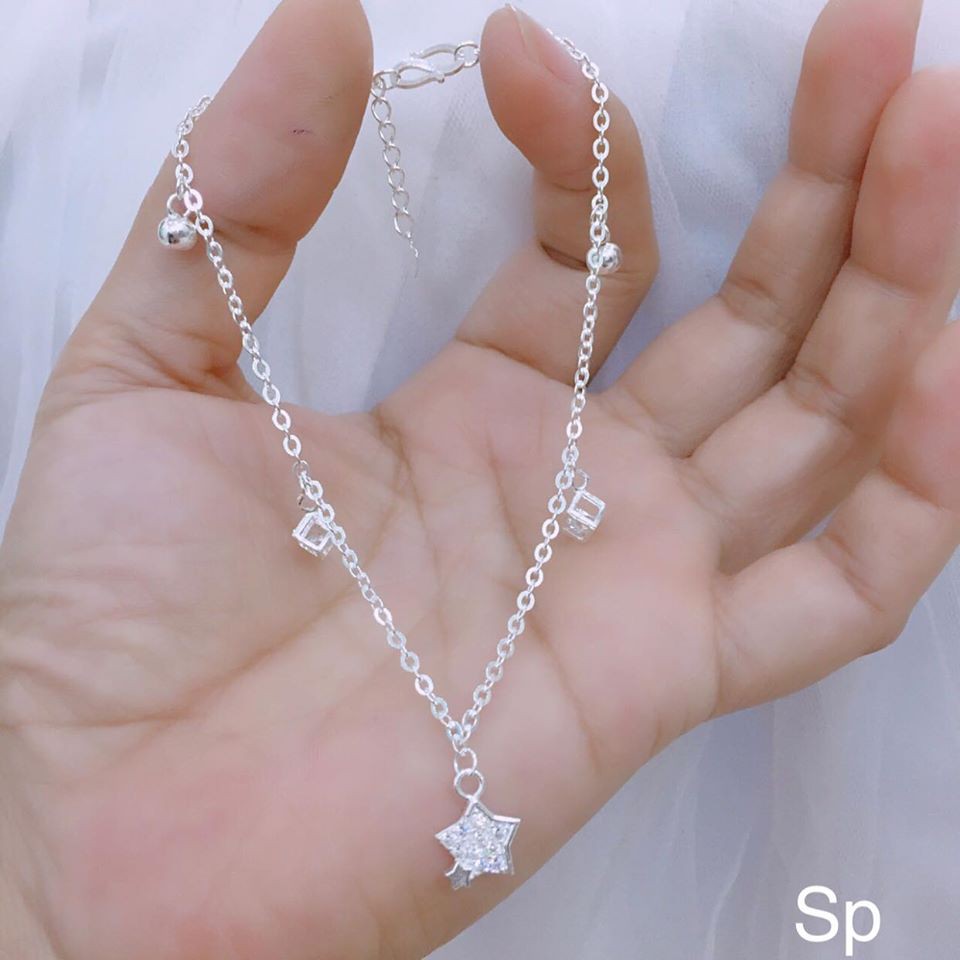 Lắc chân nữ bạc treo sao giá xưởng nhà làm