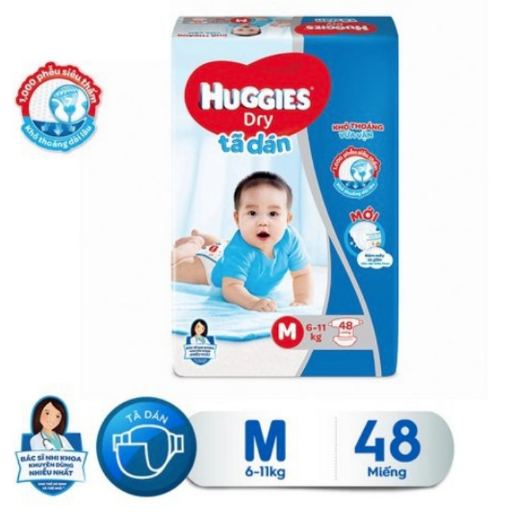 Tã Dán Sơ Sinh Huggies Size M48 - L42