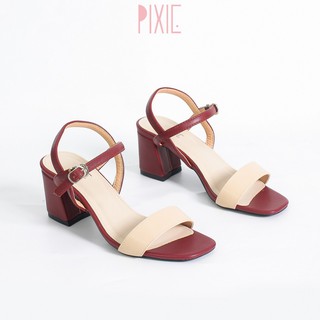 Giày Sandal Cao Gót 6cm Đế Vuông Mix Nhiều Màu Pixie X467