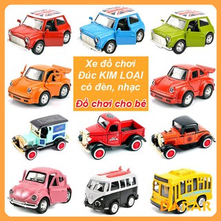 Hình ảnh Tổng Hợp Xe mô hình ô tô đồ chơi đúc Kim Loại phong cách cổ điển, Xe mở được cửa,có đèn,nhạc,cót - giao màu ngẫu nhiên chính hãng