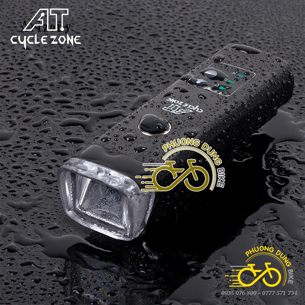 Đèn xe đạp - Đèn chiếu sáng cảm biến thông minh AT Cycle Zone sạc Usb