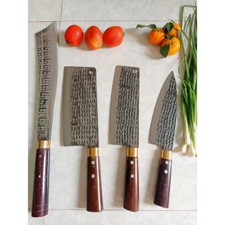 Hình ảnh 💖Bộ 4 dao bếp cán gỗ rèn thủ công bằng nhíp xe💖