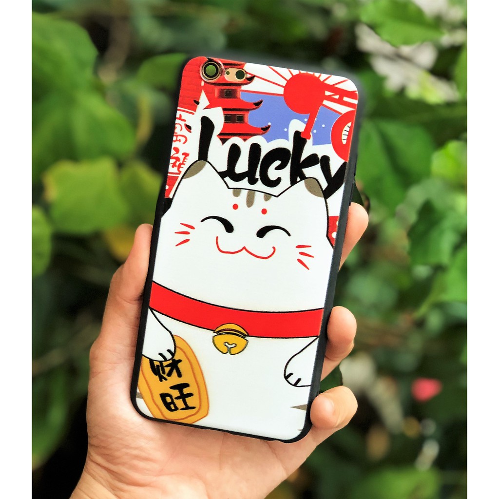 [10K] Ốp lưng /Case Mèo Lucky SILICON 3D cho iphone