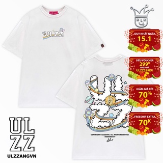 Hình ảnh Áo thun local brand ULZZ ulzzang cloud astronaut dáng unisex tay lỡ - white fullbox U-7