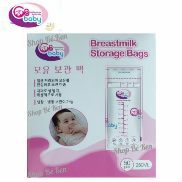 (Bao bì mới) Hộp 50 túi trữ sữa mẹ 250ml GB Baby (Hàn Quốc) #4