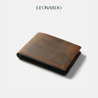 Hình ảnh Ví Da Nam Gập Đôi (2 Dáng) Leonardo - Bifold Vintage Wallet - Da Sáp Bền Bỉ chính hãng