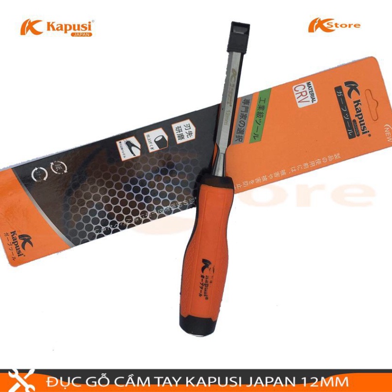 ĐỤC GỖ CẦM TAY KAPUSI JAPAN - TRẠM GỖ TIÊU CHUẨN NHẬT BẢN, CÁC KÍCH THƯỚC 12-16-19-22-25MM