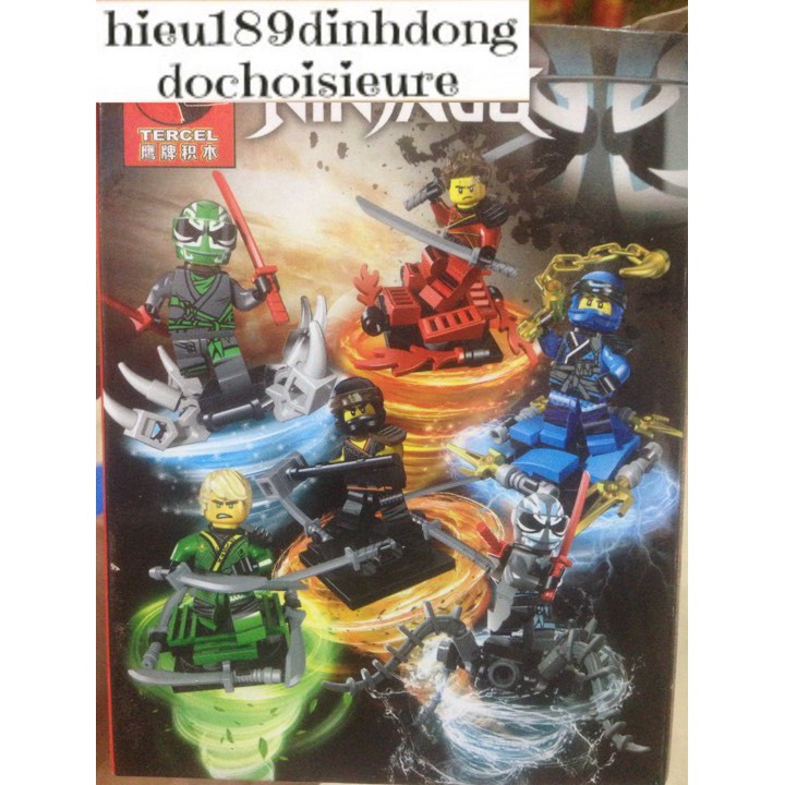 Lắp ráp xếp hình Lego ninjago cao thủ lốc xoáy 6005 minifigures: 6 nhân vật ninja (ảnh thật)