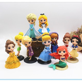 Hình ảnh [18cm] Mô Hình Qposket các công chúa Disney elsa nàng tiên cá mulan Bạch tuyết đồ chơi cho bé gái chính hãng