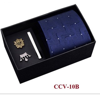 Hình ảnh Bộ Cà vạt 8cm làm Quà tặng cao cấp, Kẹp cà vạt, Ghim cài áo thời trang Nam CCV-16, CCV-31 - AdamZone