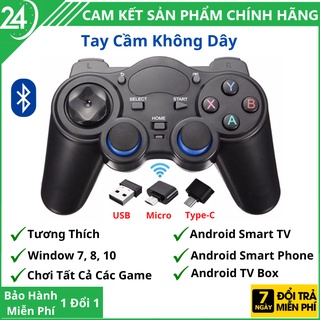Hình ảnh Tay cầm chơi game không dây Bluetooth 2.4G - Tay cầm chơi game PC / Laptop / Điện Thoại / TV Android / TV Box